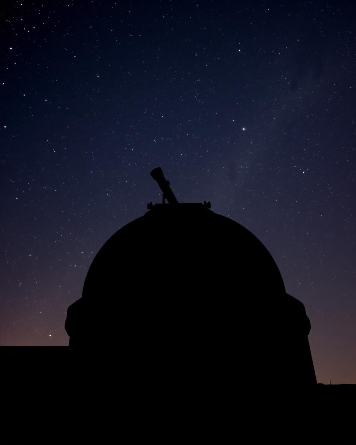 Observatory dome under the stars